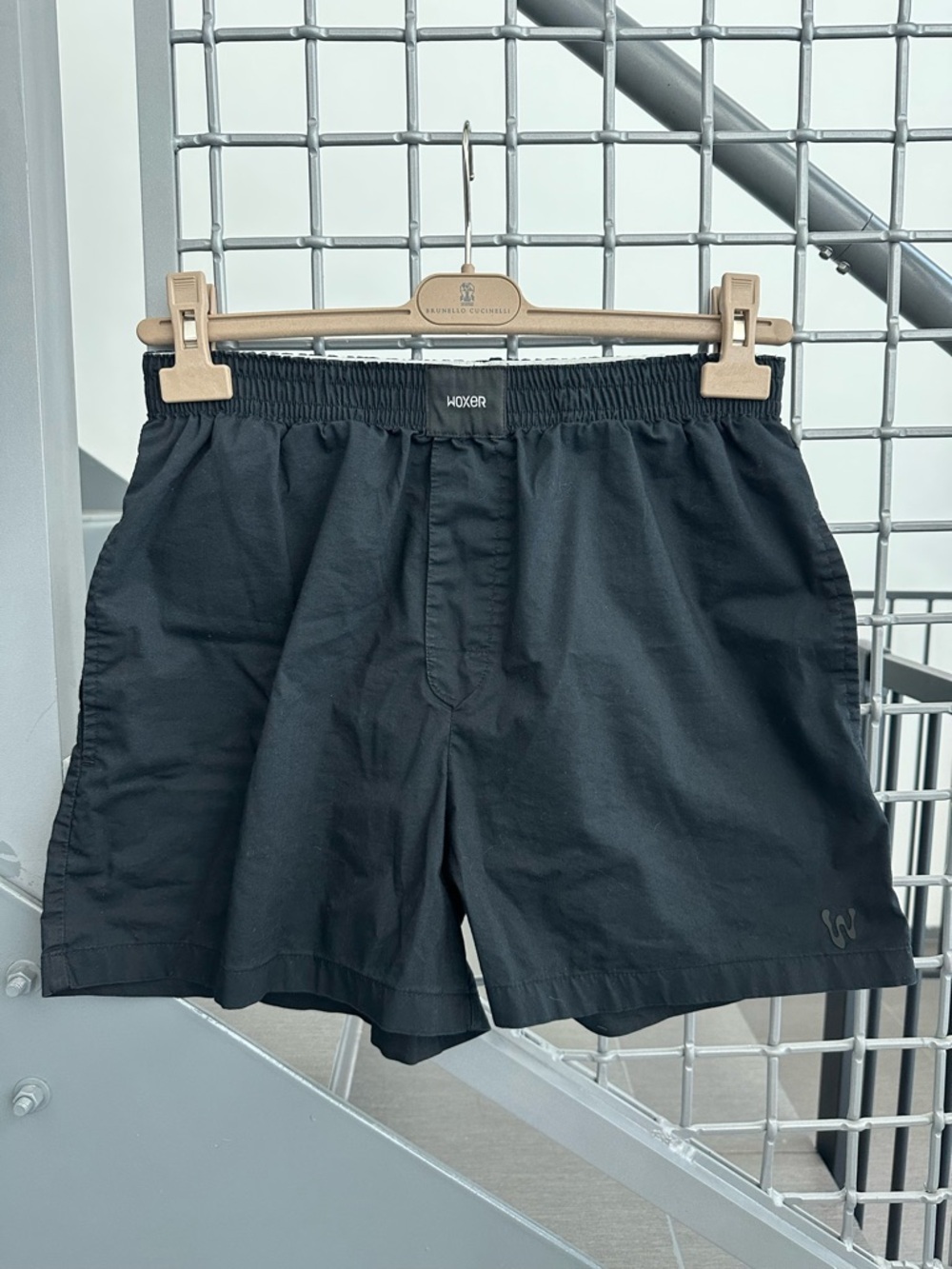 Woxer Black Cotton Lounge Shorts